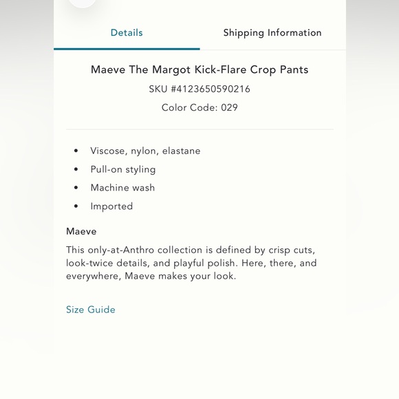 Anthropologie Maeve The Margot Kick-Flare Crop Pants - Picture 3 of 6